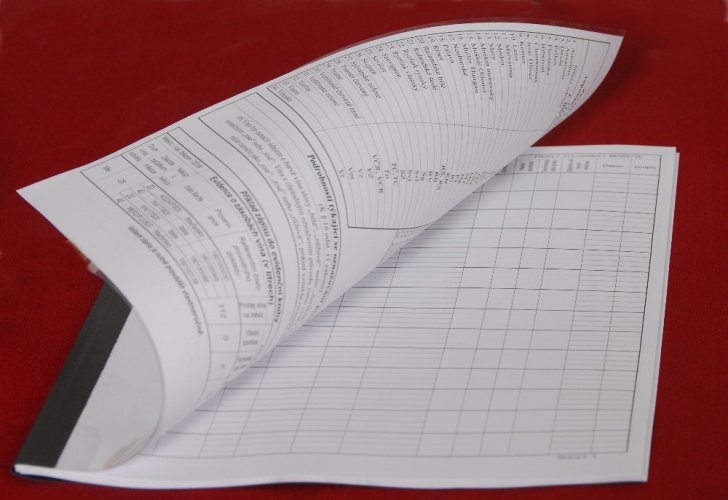 Evidenční kniha víno, čepovaná vína