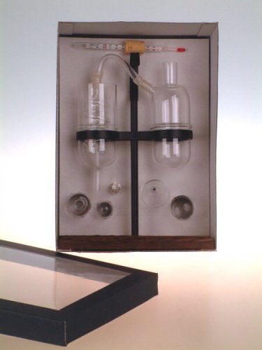 Destilační kolona, dvoudílné zařízení, kombinace sklo a kov - funkční model