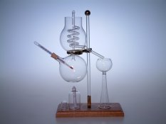 Destilační kolona, jednodílné zařízení, celoskleněný - funkční model